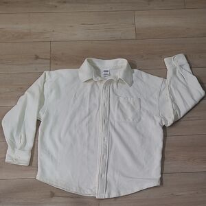 Victoria Secret Pink Button Up Shacket Shirt Creamer Long Sleeve Xsmall